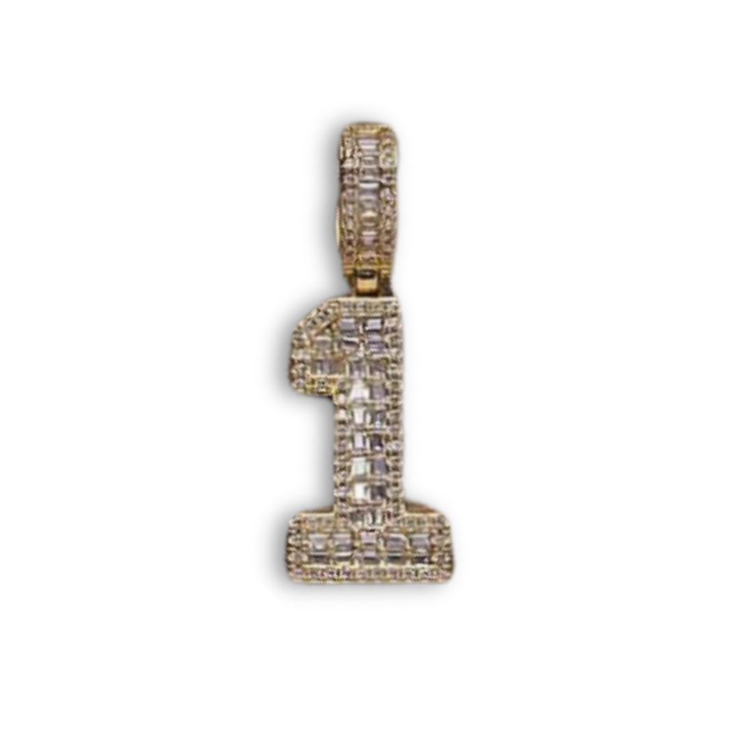 Crystal Varsity Single Number Pendant Necklace