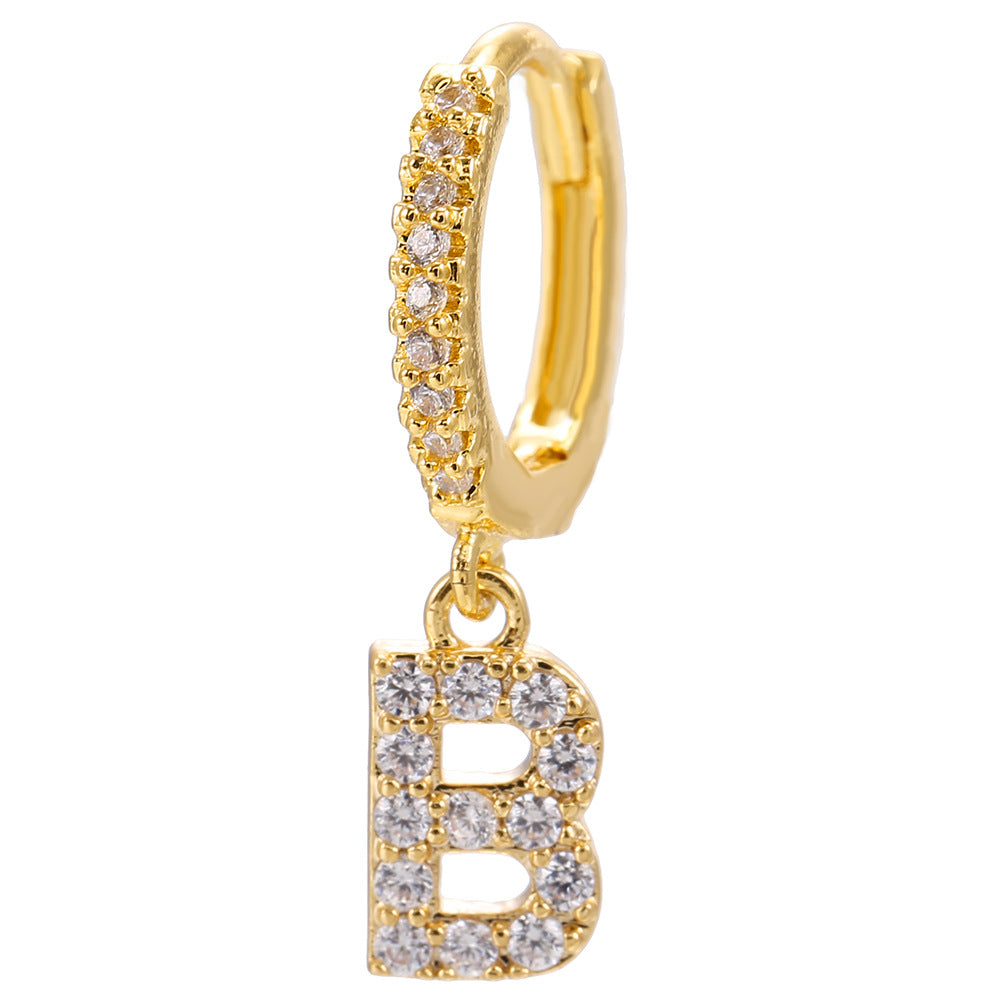 Taylor's Mini Hoop Crystal Pave Letter Earrings
