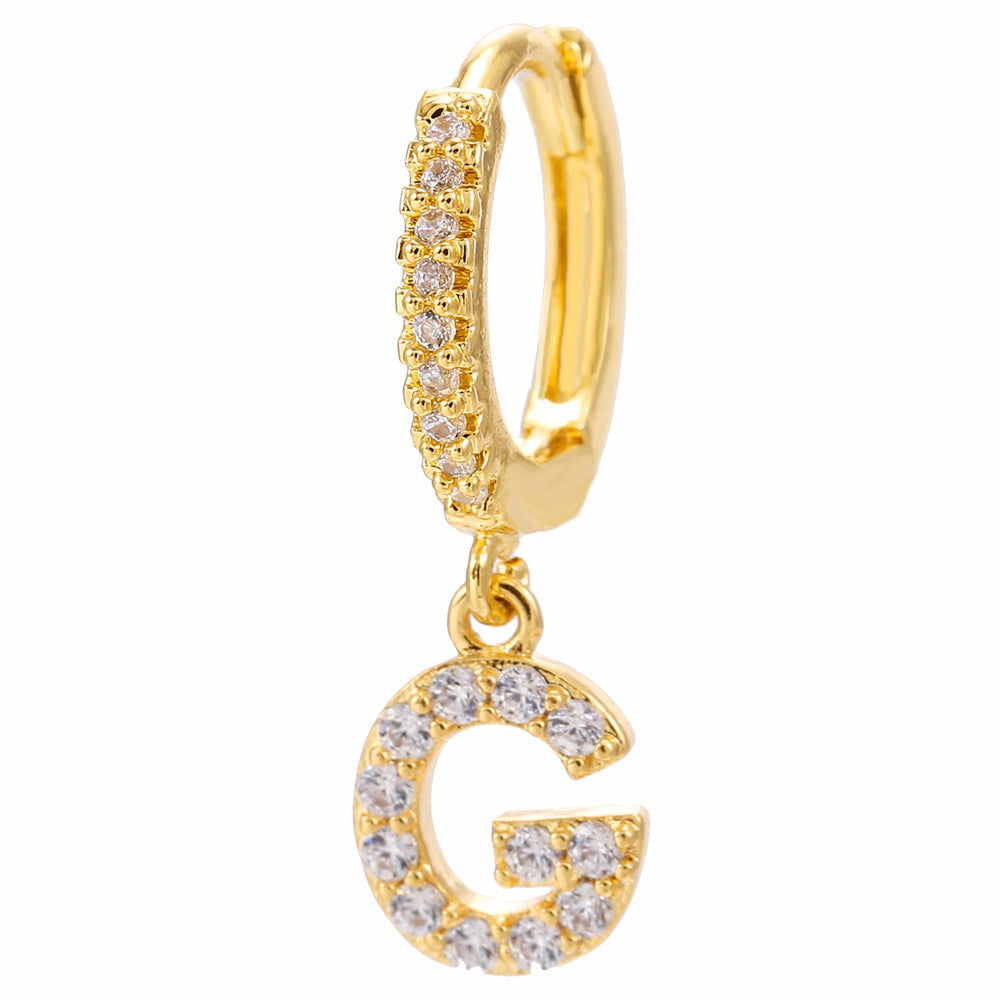 Taylor's Mini Hoop Crystal Pave Letter Earrings