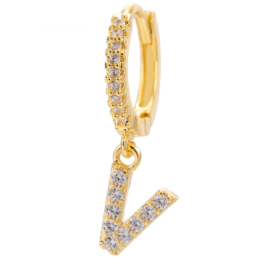 Taylor's Mini Hoop Crystal Pave Letter Earrings