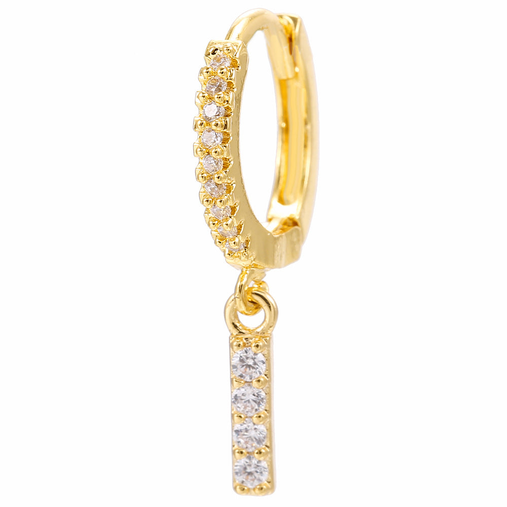 Taylor's Mini Hoop Crystal Pave Letter Earrings
