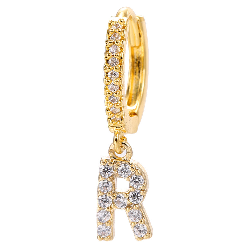 Taylor's Mini Hoop Crystal Pave Letter Earrings