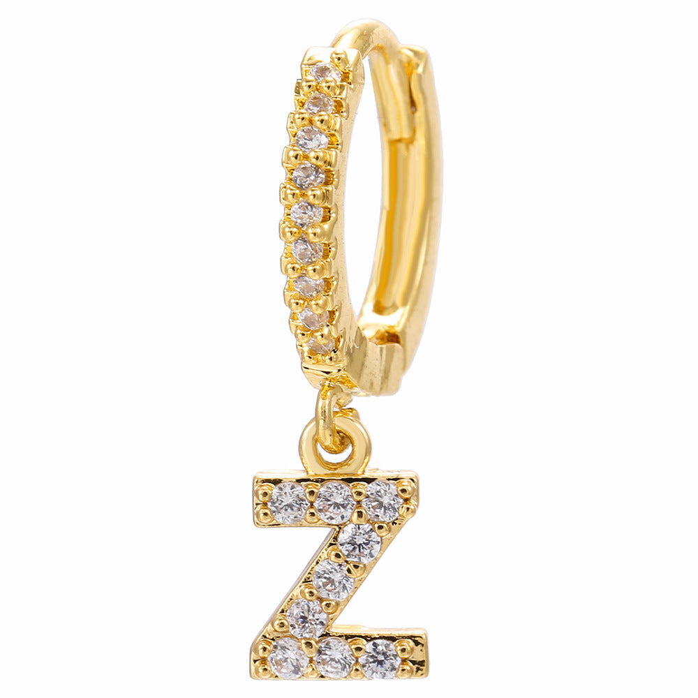 Taylor's Mini Hoop Crystal Pave Letter Earrings