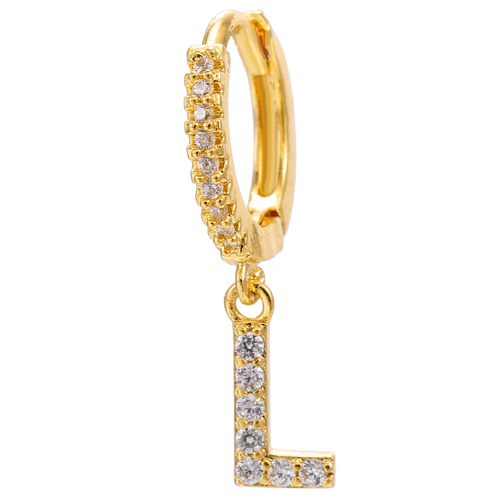 Taylor's Mini Hoop Crystal Pave Letter Earrings