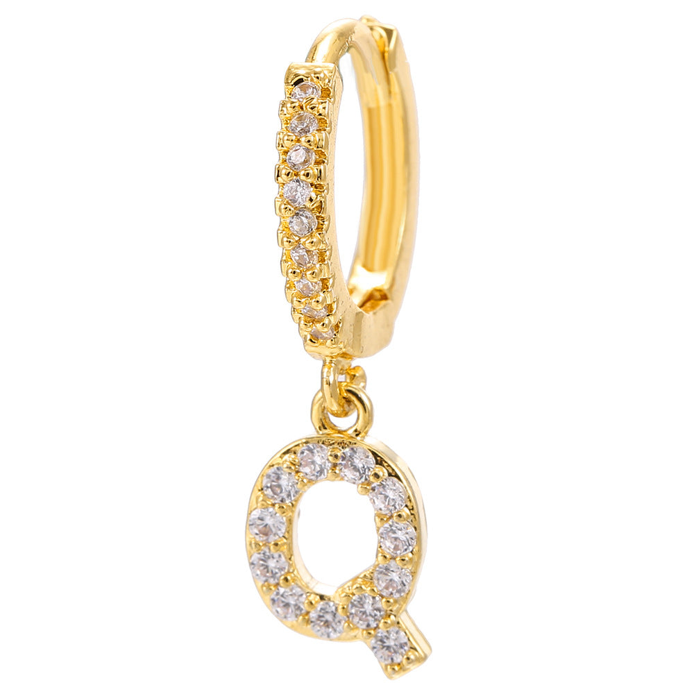 Taylor's Mini Hoop Crystal Pave Letter Earrings