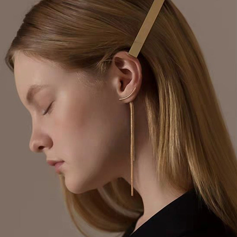 Metal Snake Bone Double-Sided Earrings