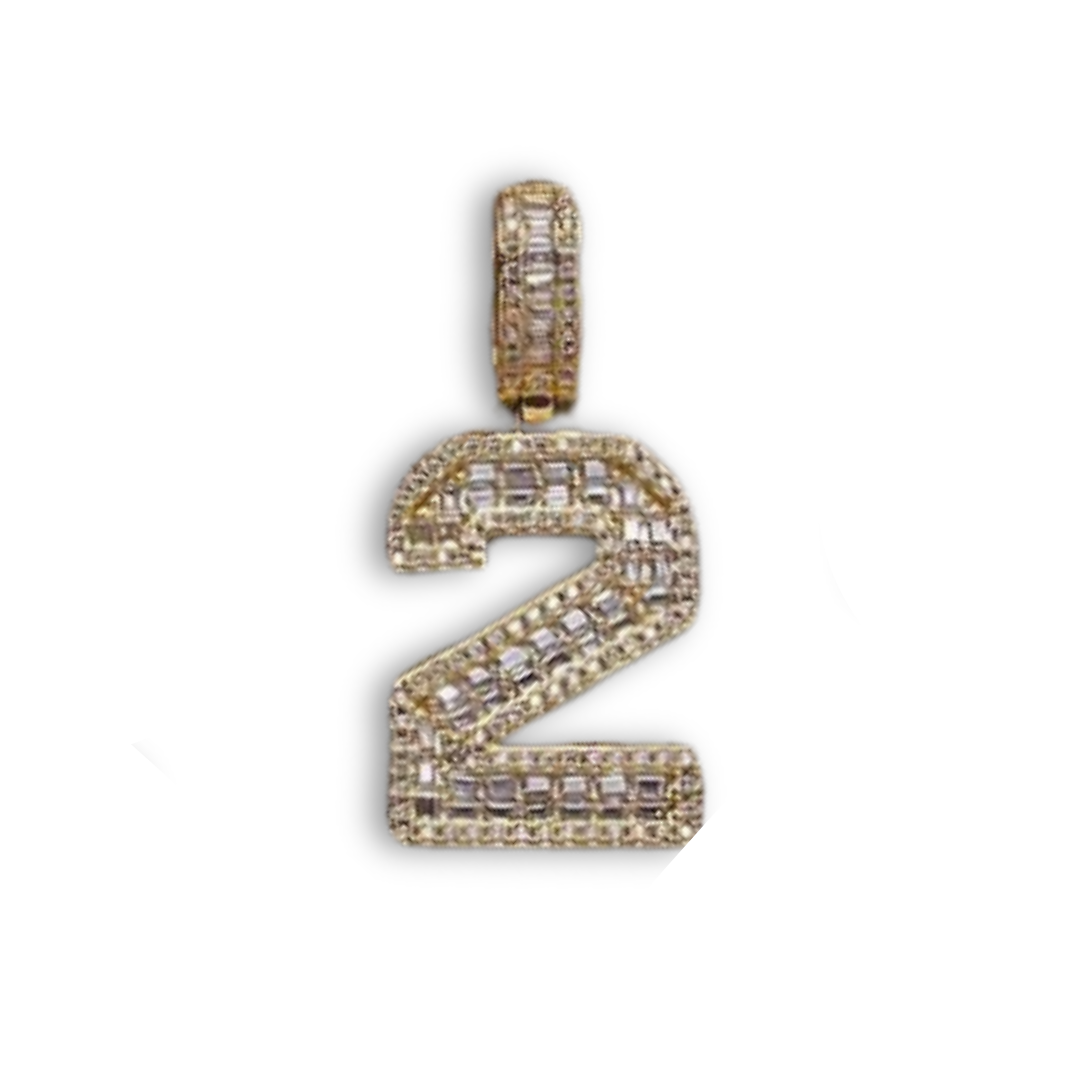 Crystal Varsity Single Number Pendant Necklace
