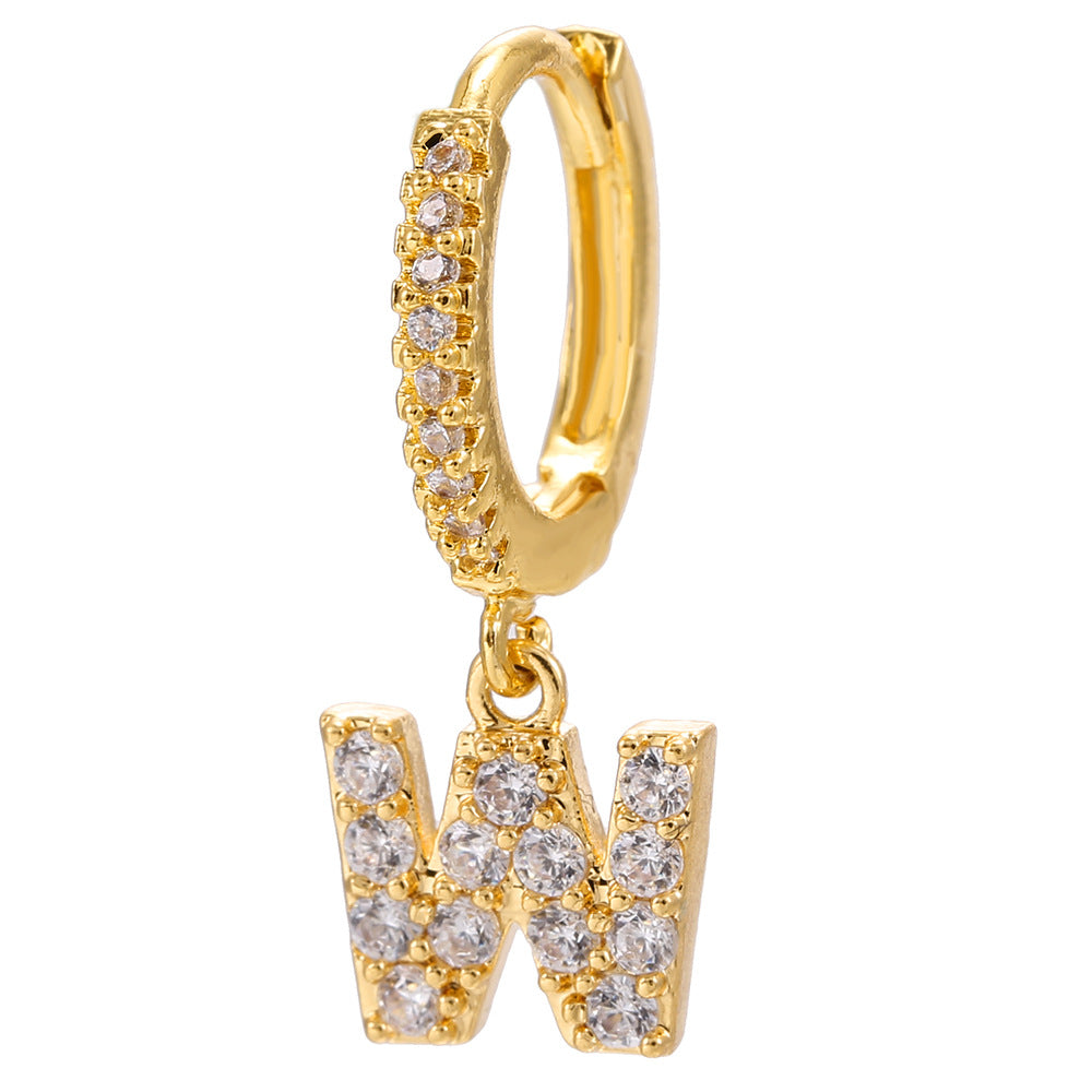 Taylor's Mini Hoop Crystal Pave Letter Earrings