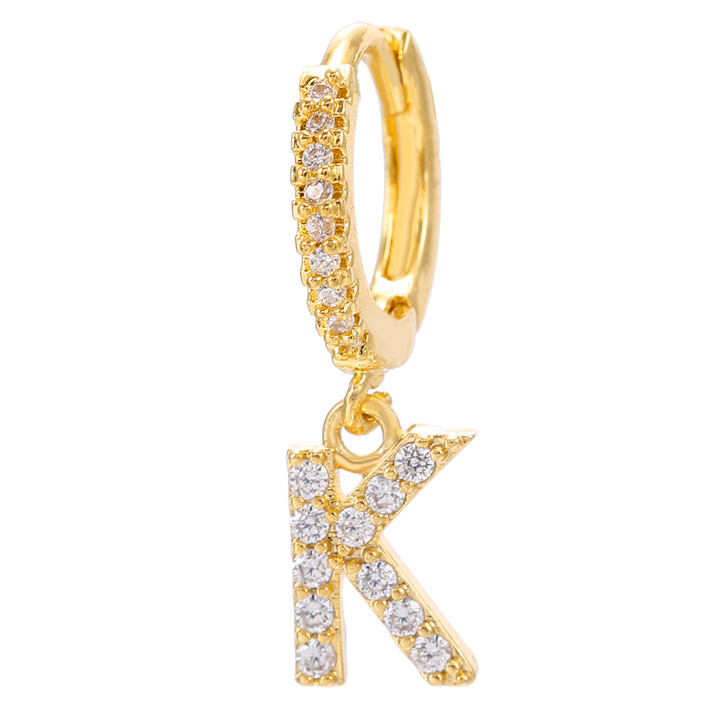 Taylor's Mini Hoop Crystal Pave Letter Earrings