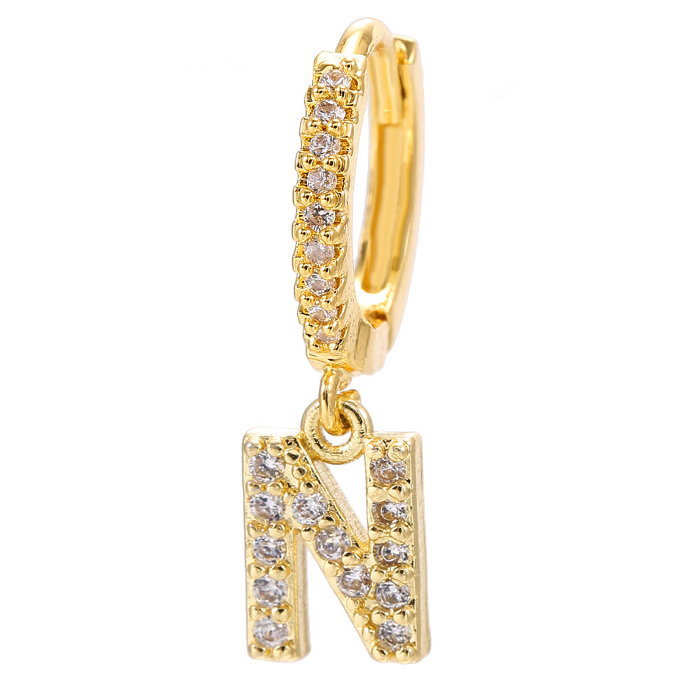 Taylor's Mini Hoop Crystal Pave Letter Earrings