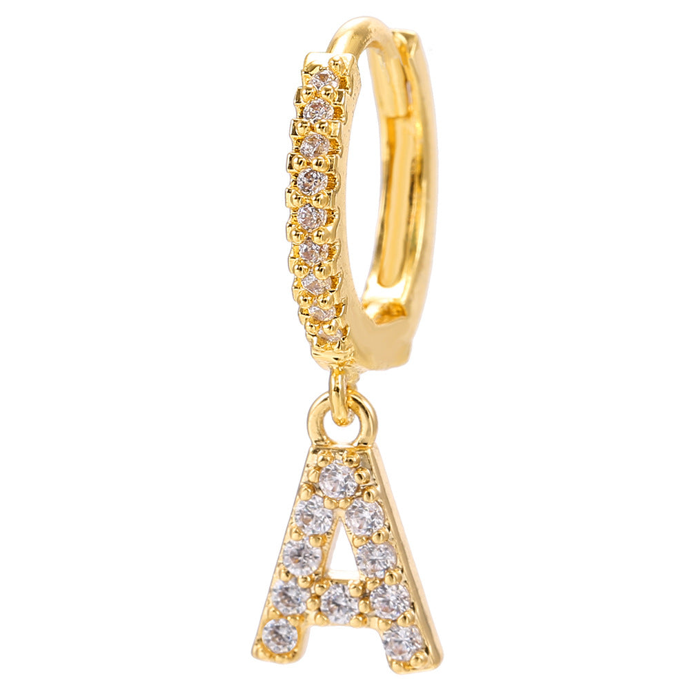 Taylor's Mini Hoop Crystal Pave Letter Earrings