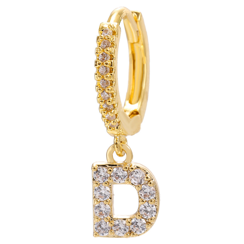 Taylor's Mini Hoop Crystal Pave Letter Earrings