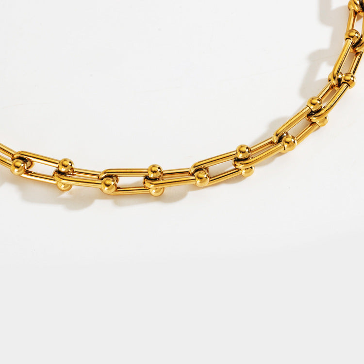 Long U-Shaped Horseshoe Necklace Thick (16 inches/40 cm)