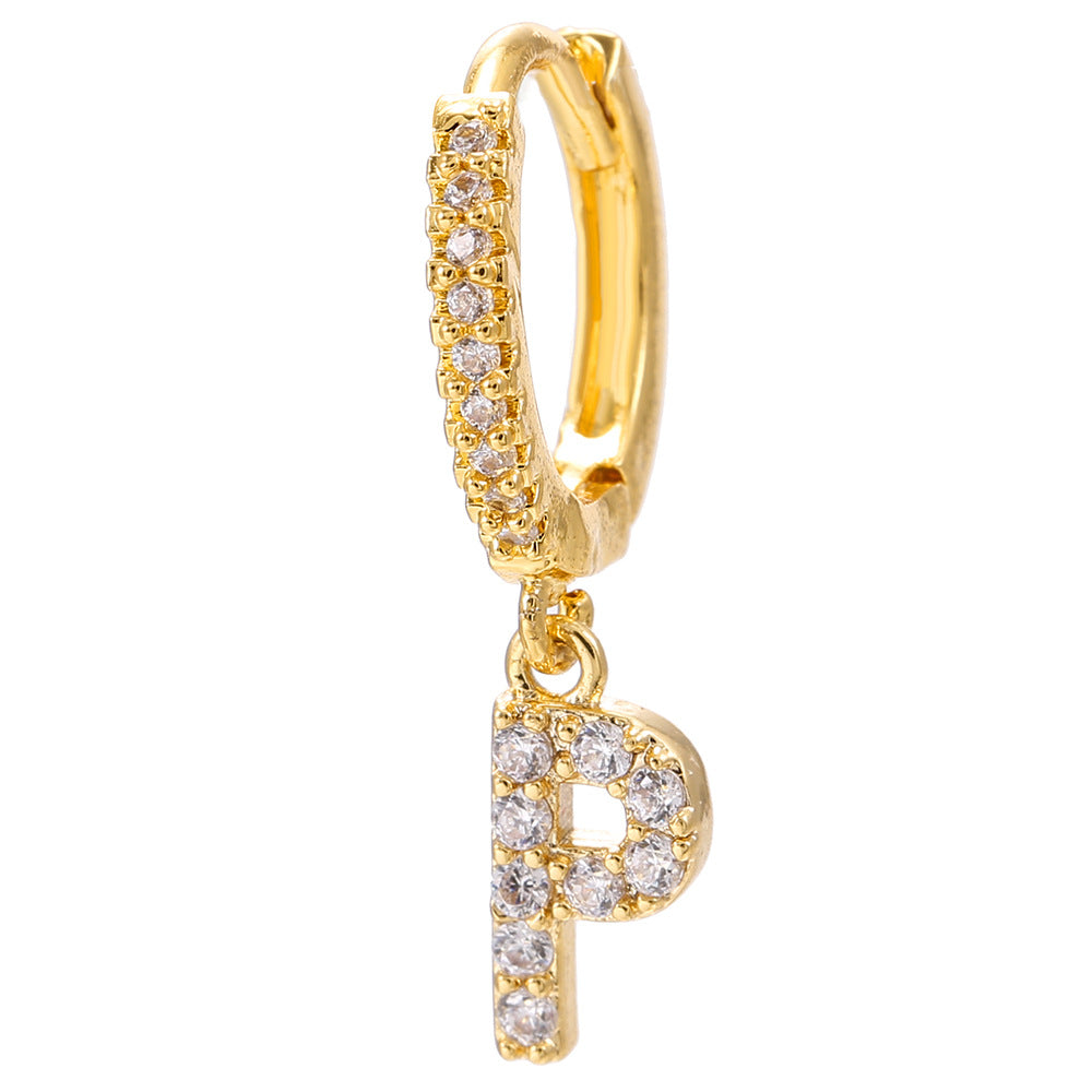Taylor's Mini Hoop Crystal Pave Letter Earrings