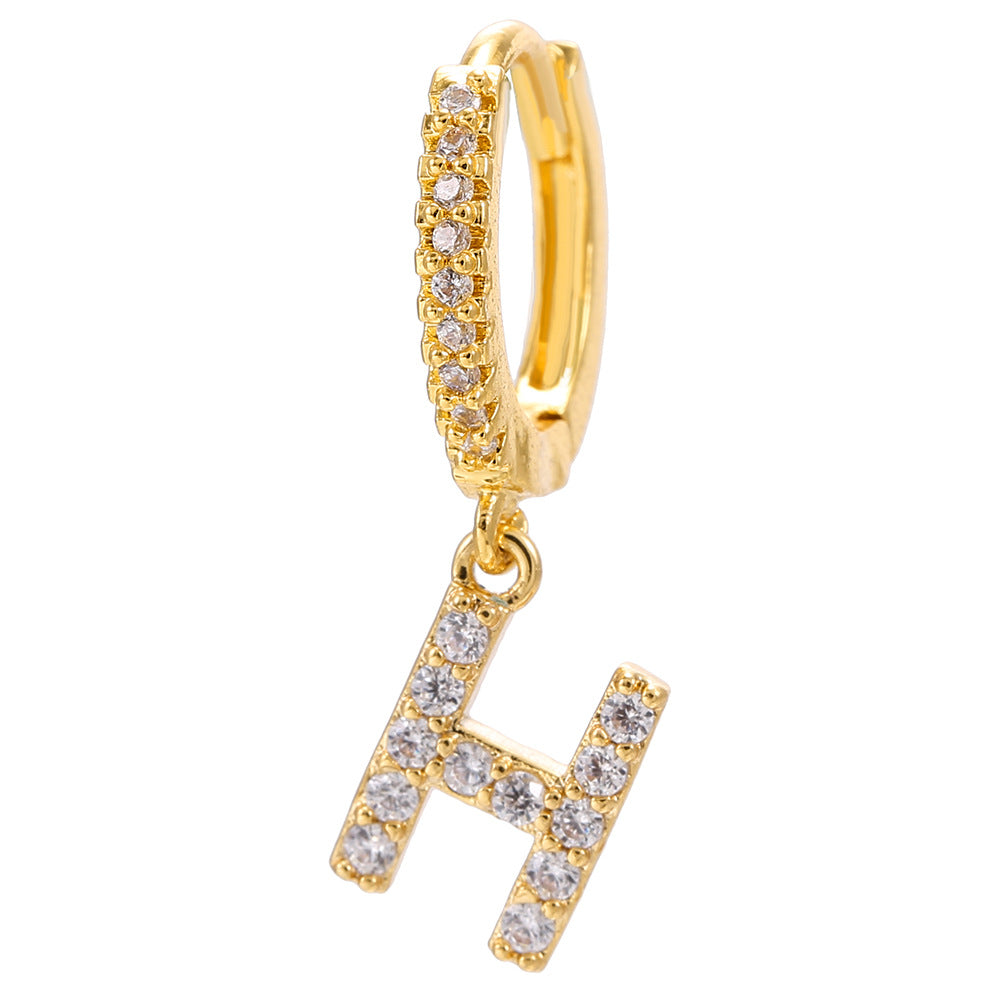 Taylor's Mini Hoop Crystal Pave Letter Earrings