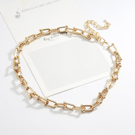 Small U-shaped Horseshoe Necklace (14 inch/32 cm)