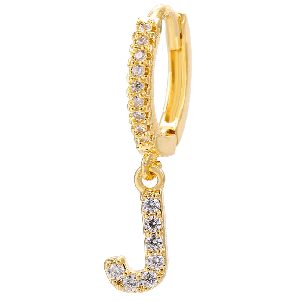 Taylor's Mini Hoop Crystal Pave Letter Earrings