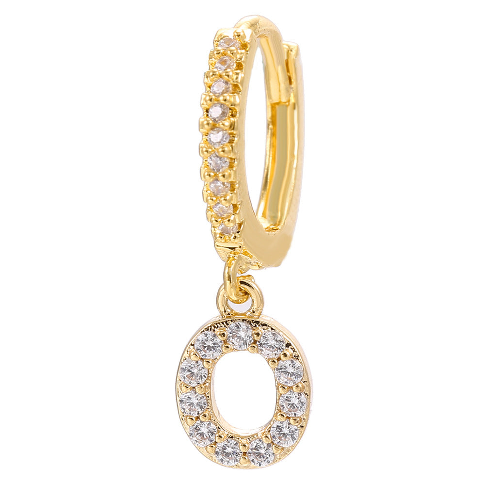 Taylor's Mini Hoop Crystal Pave Letter Earrings
