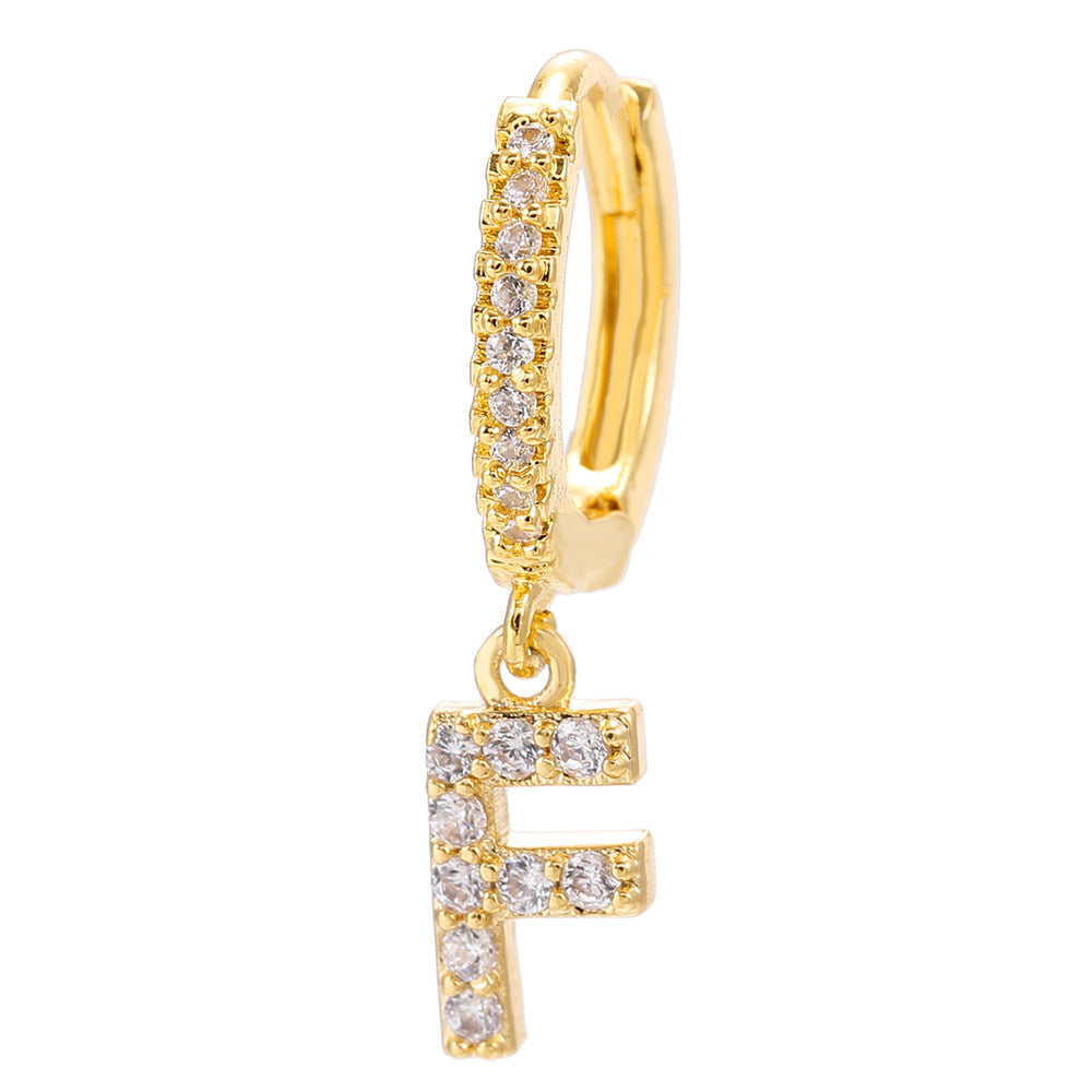 Taylor's Mini Hoop Crystal Pave Letter Earrings