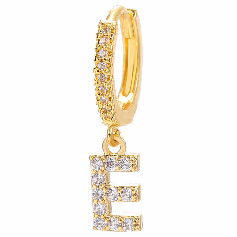 Taylor's Mini Hoop Crystal Pave Letter Earrings