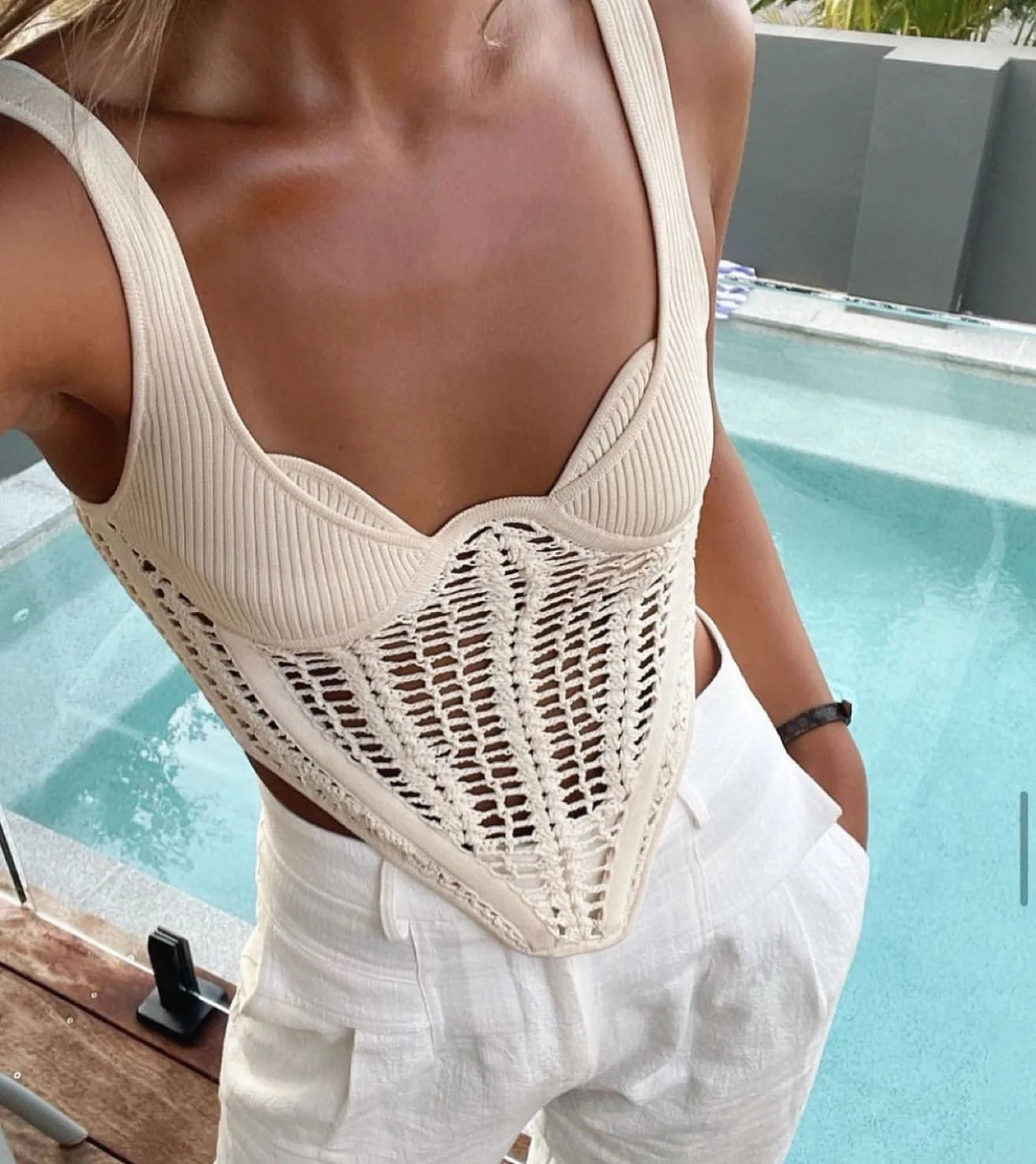 Taylor's Exclusive Crochet Corset Top
