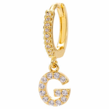 Taylor's Mini Hoop Crystal Pave Letter Earrings