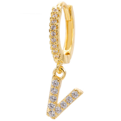 Taylor's Mini Hoop Crystal Pave Letter Earrings