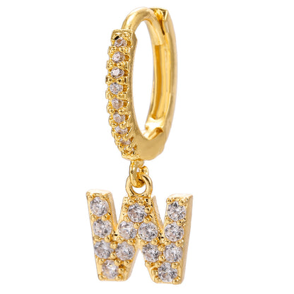 Taylor's Mini Hoop Crystal Pave Letter Earrings