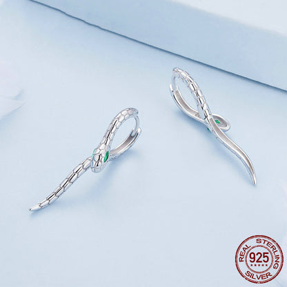 Silver Snake Earrings Mysterious Charm Animals