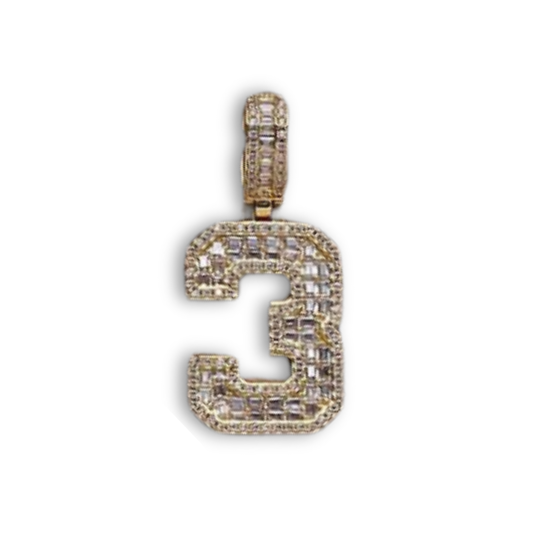 Crystal Varsity Single Number Pendant Necklace