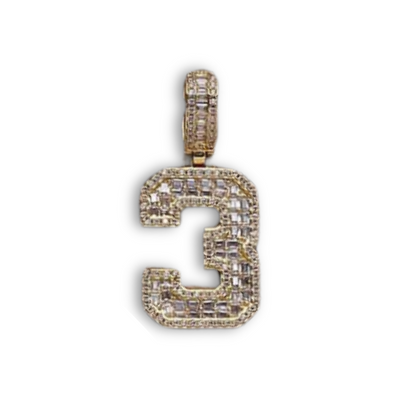 Crystal Varsity Single Number Pendant Necklace