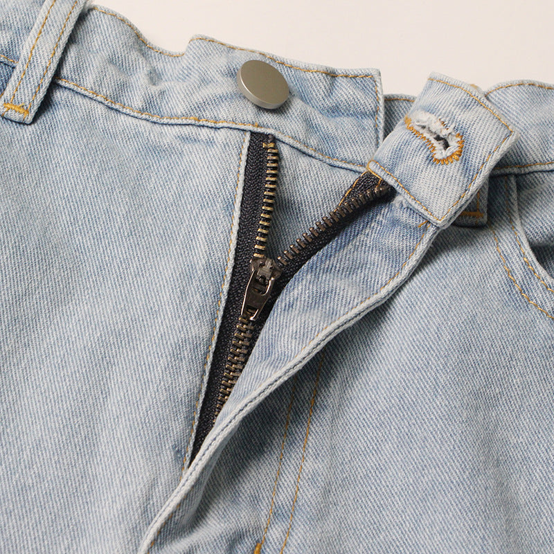 Tay's Crystal Slit Jeans Blue Denim