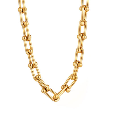 Long U-Shaped Horseshoe Necklace Thick (16 inches/40 cm)