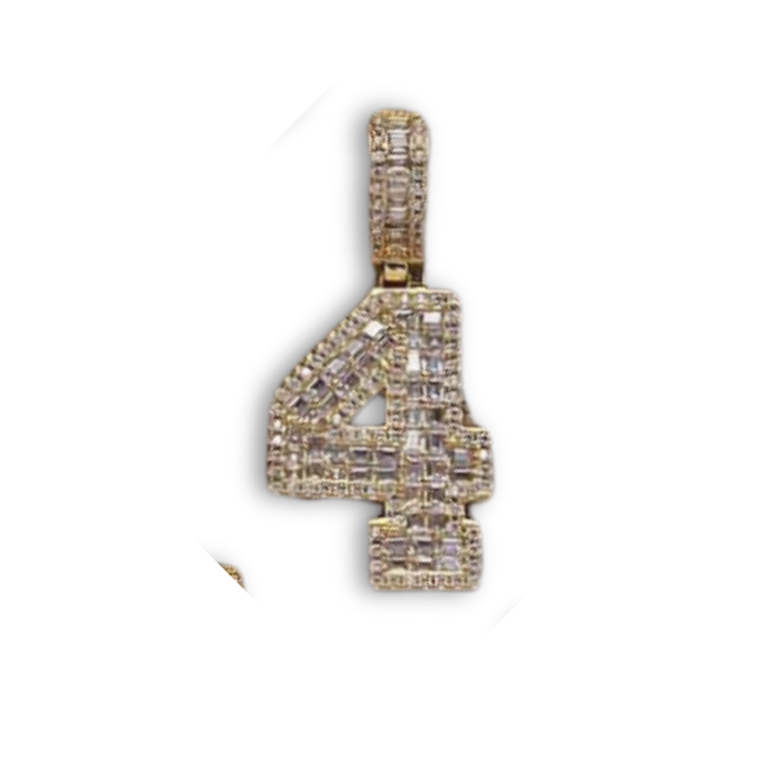 Crystal Varsity Single Number Pendant Necklace