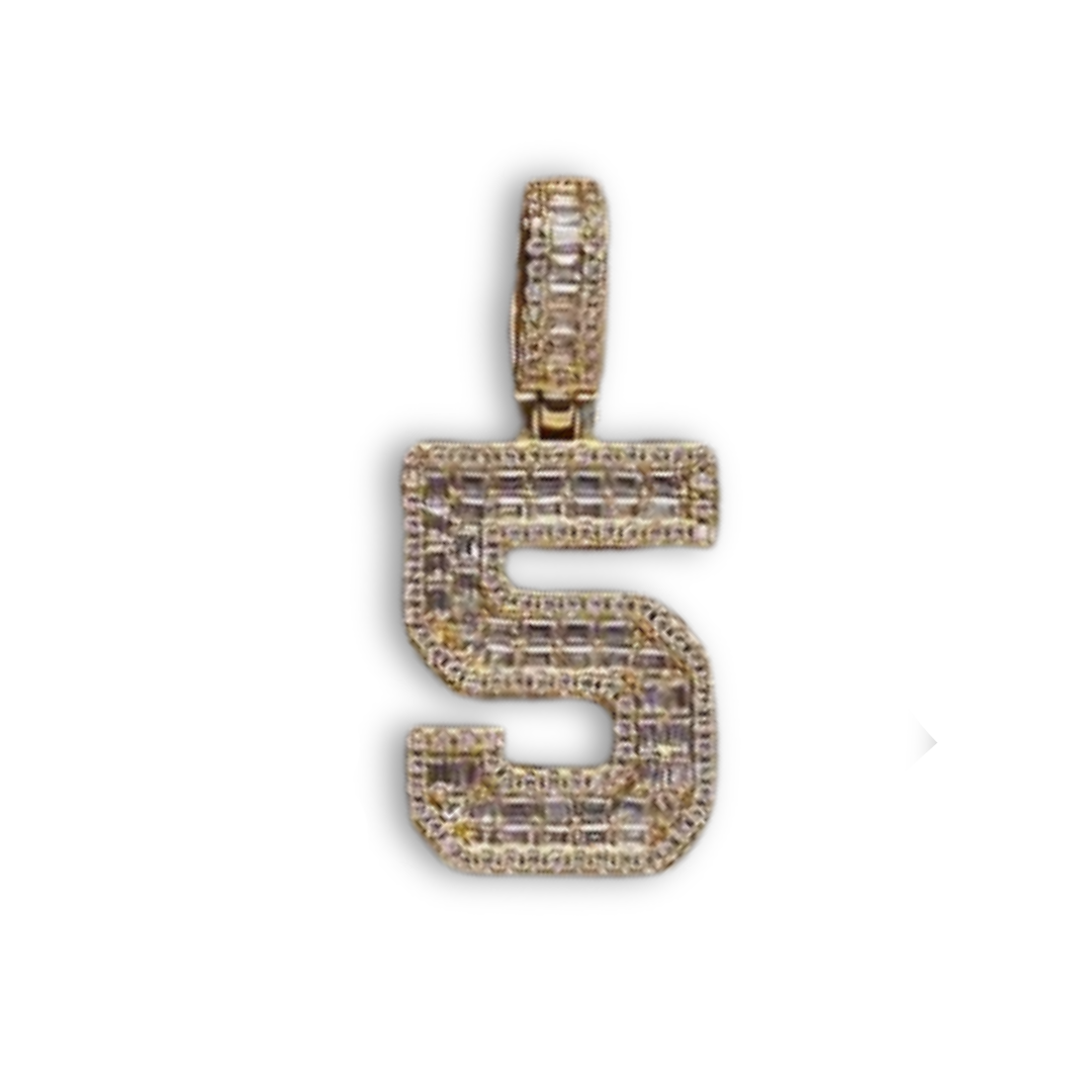 Crystal Varsity Single Number Pendant Necklace