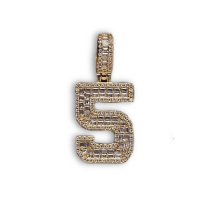 Crystal Varsity Single Number Pendant Necklace