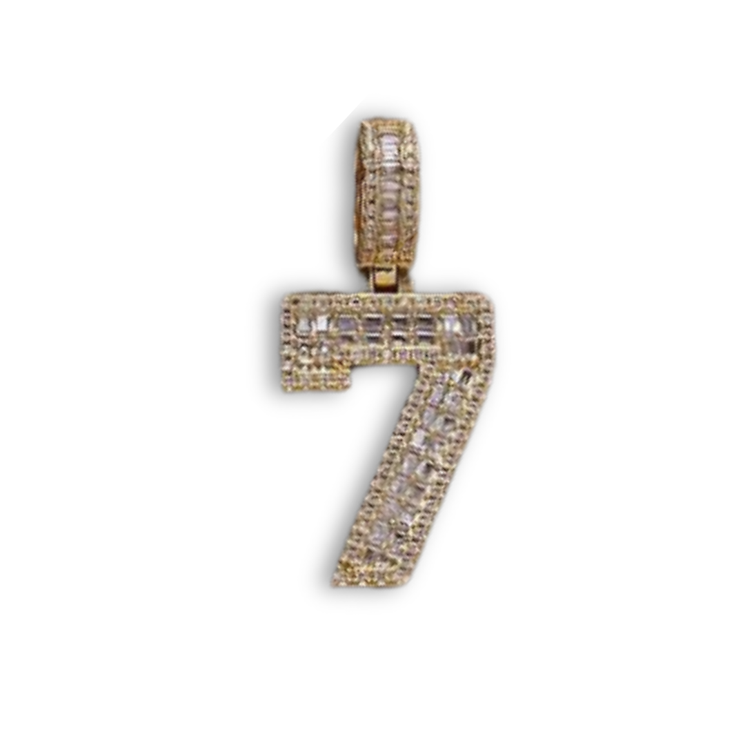 Crystal Varsity Single Number Pendant Necklace