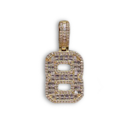 Crystal Varsity Single Number Pendant Necklace