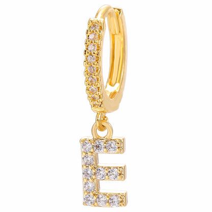 Taylor's Mini Hoop Crystal Pave Letter Earrings