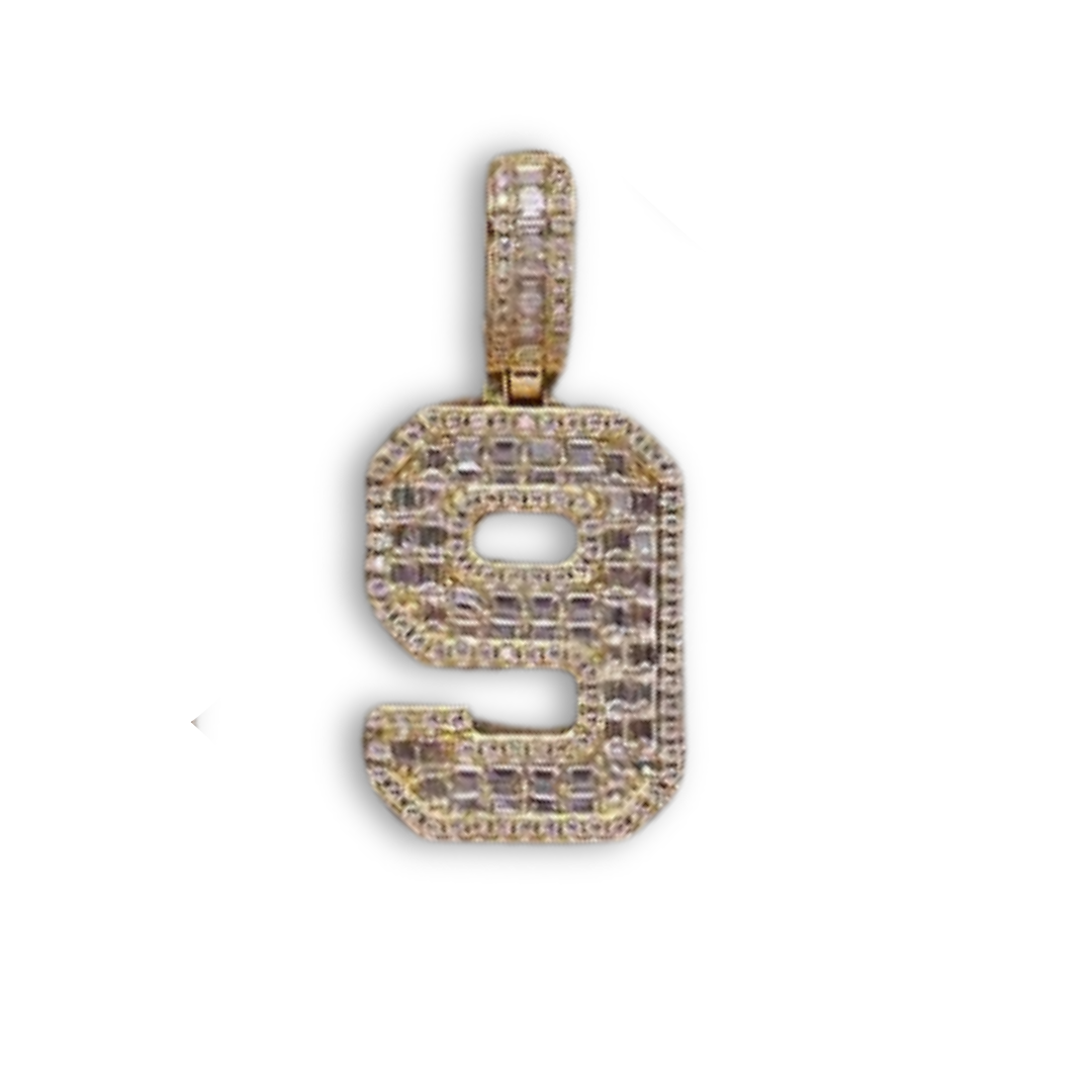 Crystal Varsity Single Number Pendant Necklace
