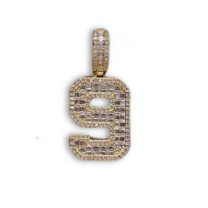 Crystal Varsity Single Number Pendant Necklace