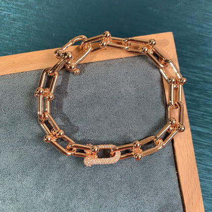 U-Shape Horseshoe Crystal Link Bracelet
