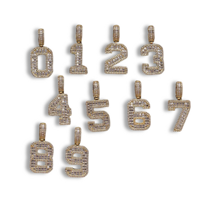 Crystal Varsity Single Number Pendant Necklace