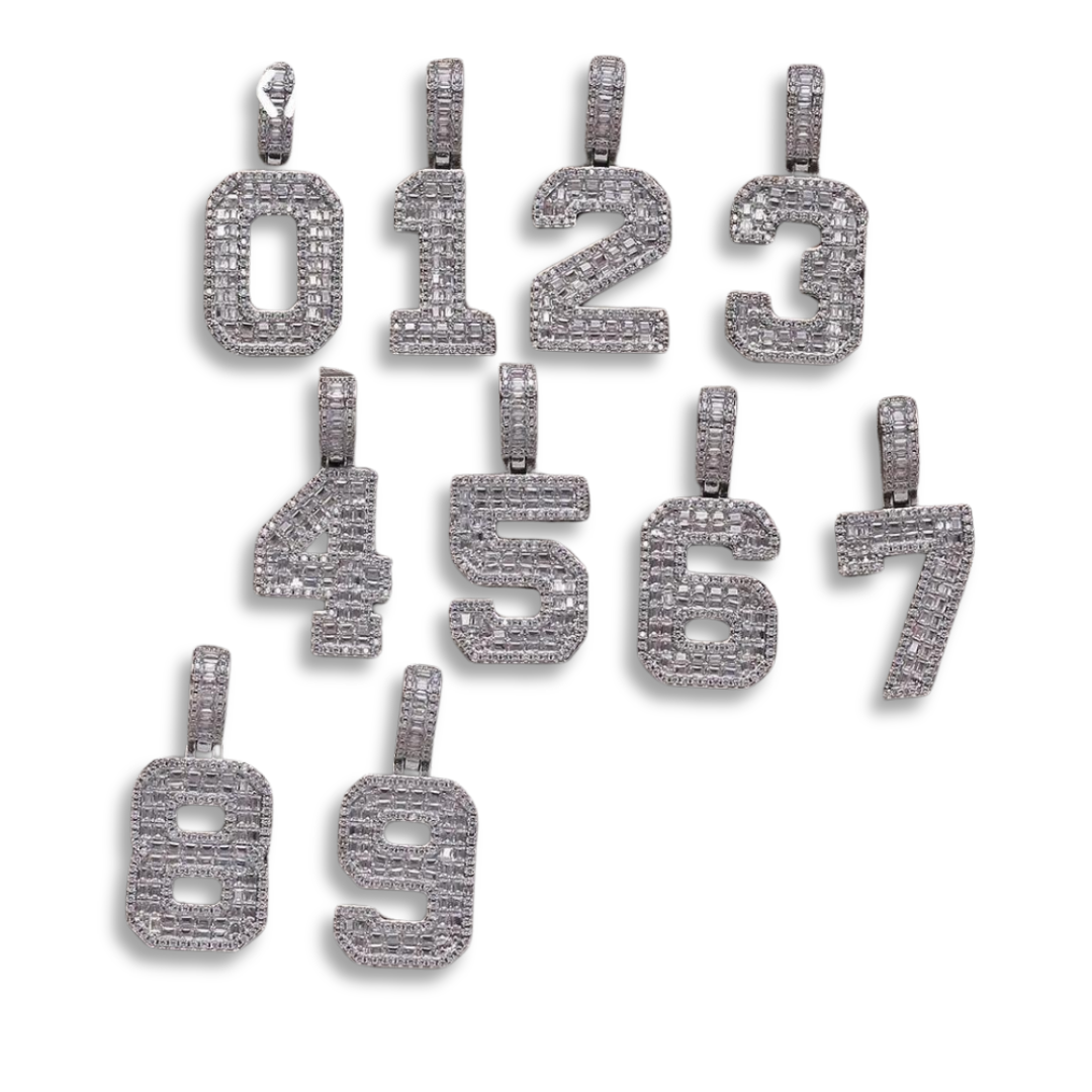 Crystal Varsity Single Number Pendant Necklace