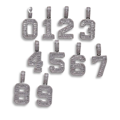 Crystal Varsity Single Number Pendant Necklace